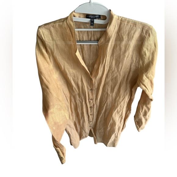 Eileen Fisher Tan Blouse Size Small - Picture 4 of 8